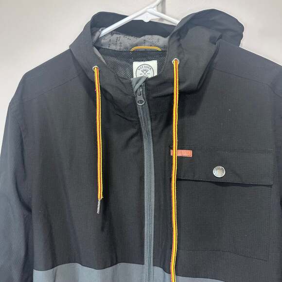 Voyager Men's Micro Ripstop Water Resistant Hooded Jacket Gray/Black, Sz XL - Picture 2 of 5
